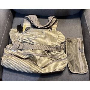 Stella McCartney Large Khaki Green Striped Lesportsac Bag